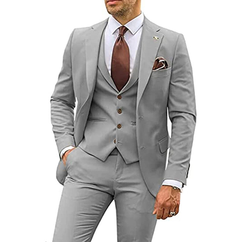 Costume trois pièces slim décontracté pour homme